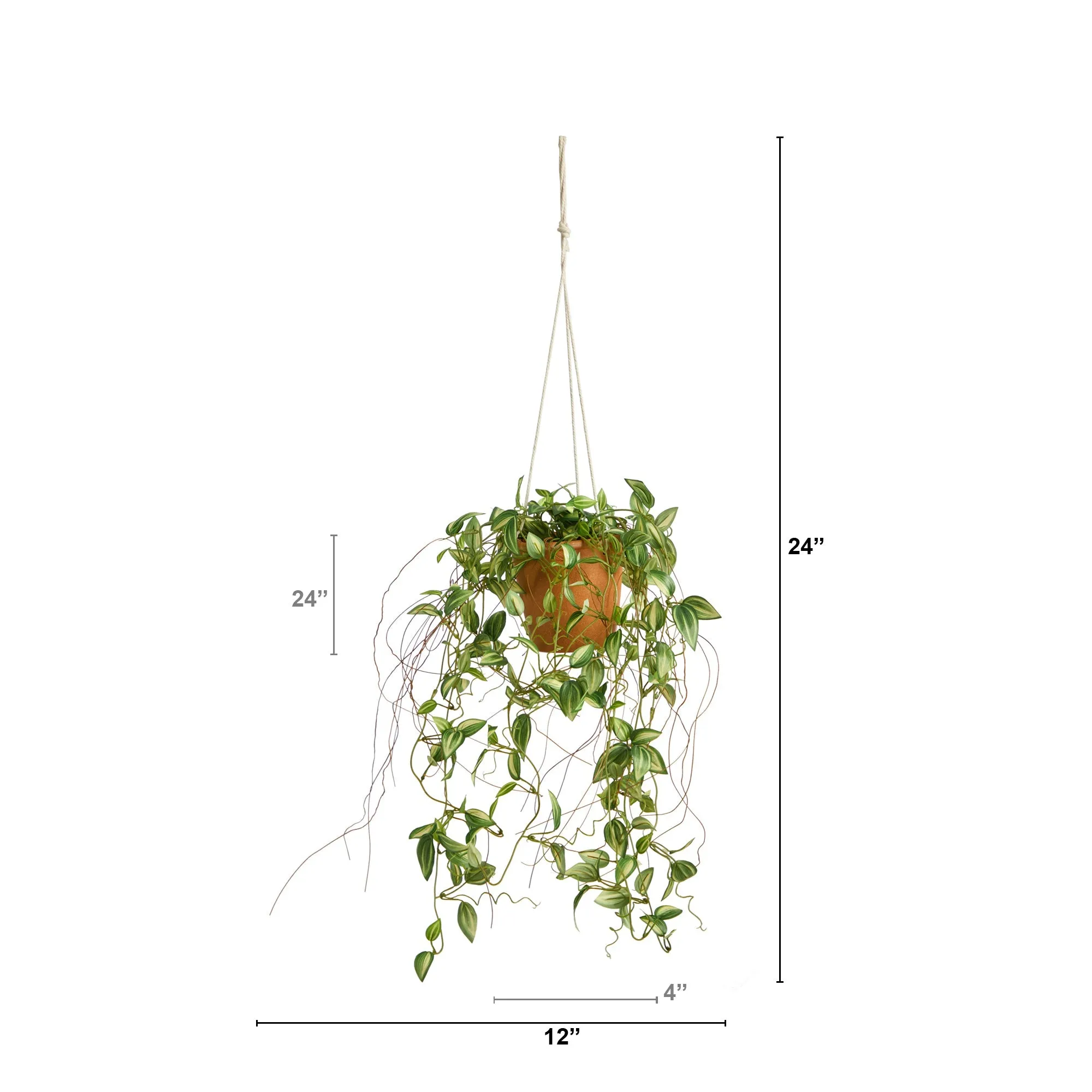 24” Pothos Artificial Plant in Hanging Planter