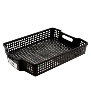 A4 Shallow Stackable Mesh Basket (Black)