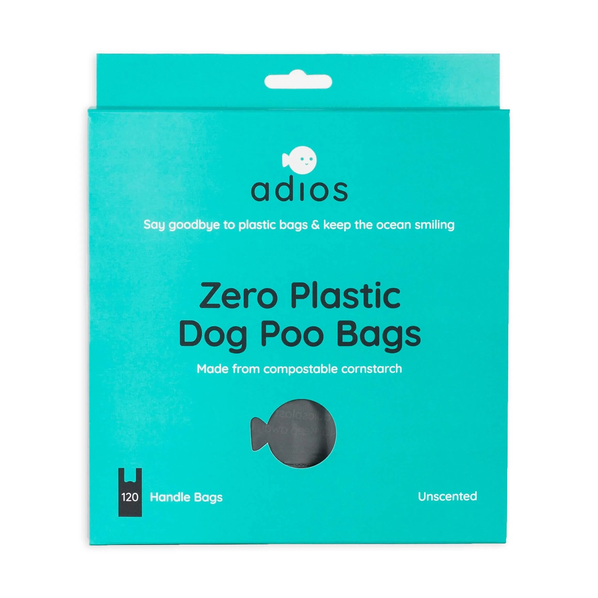 Adios Zero Plastic Poo Bags 120 Grey Handled Bags