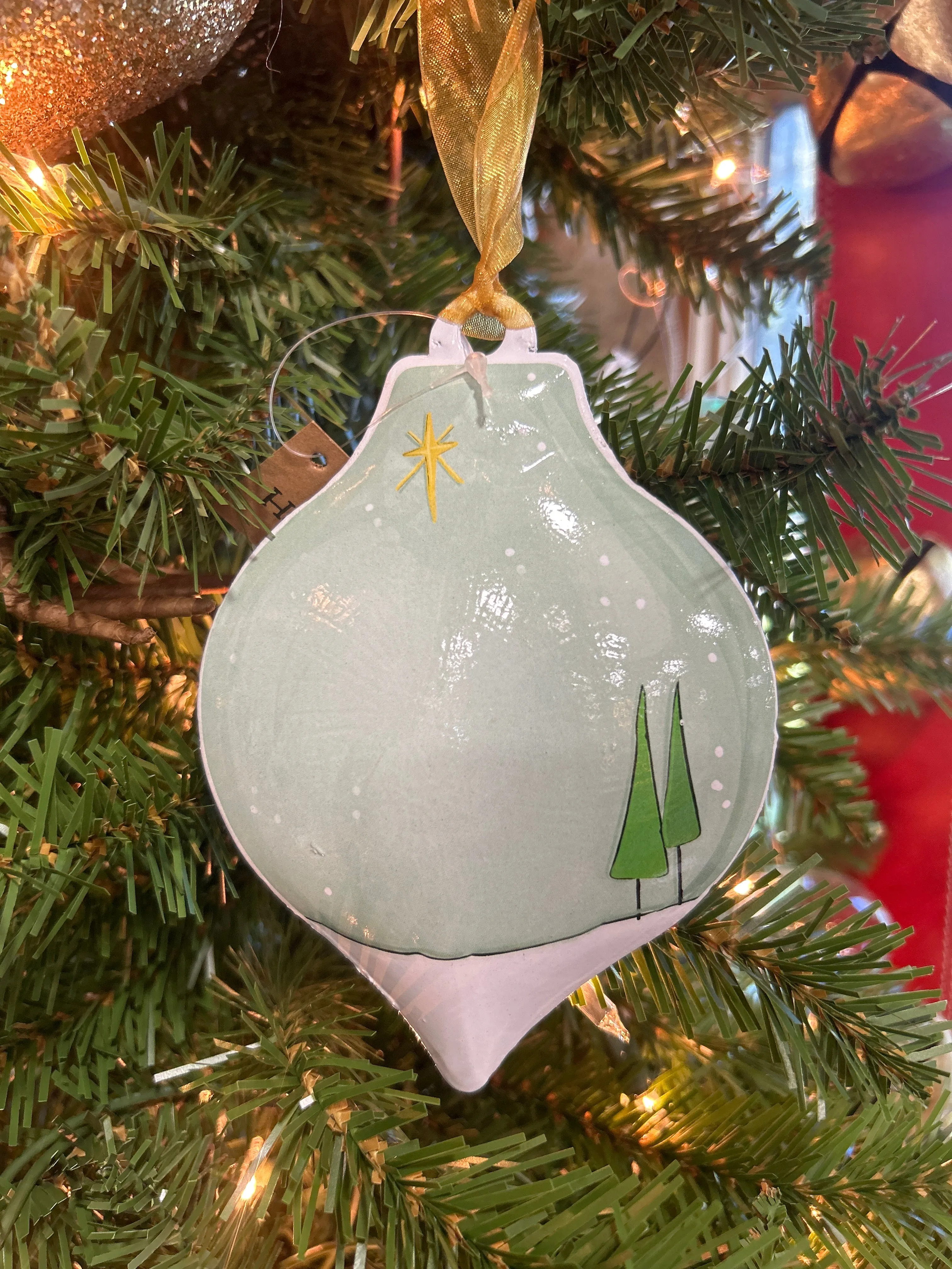 ALL IS CALM TEARDROP ORNAMENT