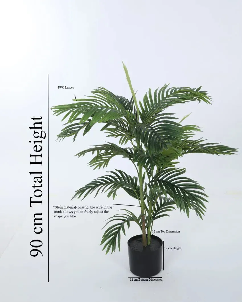 Areca Palm Artificial  Plant For Home Décor With Black Pot | 3 feet