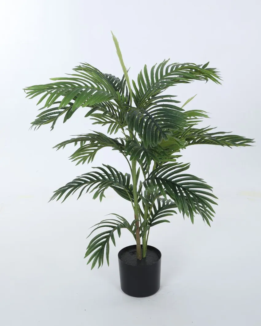 Areca Palm Artificial  Plant For Home Décor With Black Pot | 3 feet