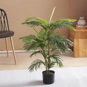 Areca Palm Artificial  Plant For Home Décor With Black Pot | 3 feet