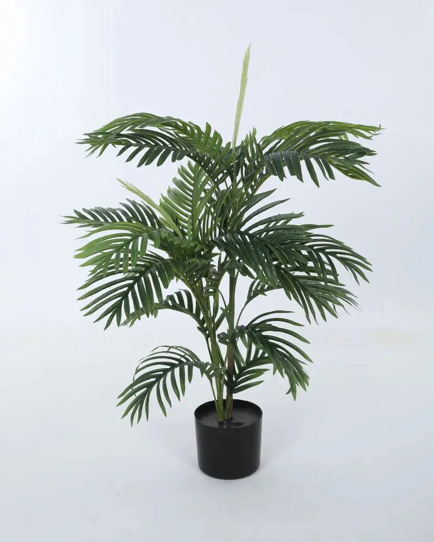 Areca Palm Artificial  Plant For Home Décor With Black Pot | 3 feet