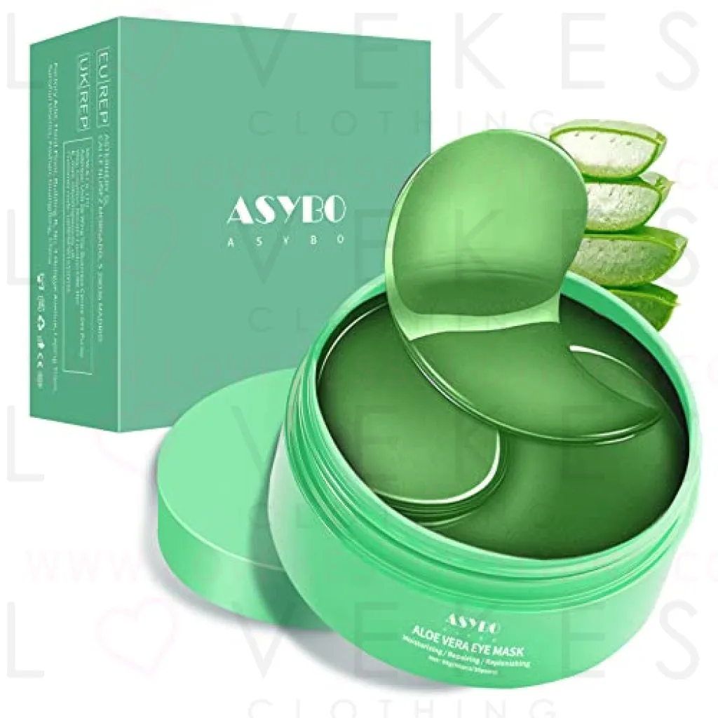 ASYBO Aloe Vera Eye Mask, 60 Pcs Under Eye Patches, Eye Treatment Mask for Under Eye Bags, Dark Circles, Puffy Eyes, Fine Lines, Anti-Aging and Anti-Wrinkle, Hydrating Eye Mask Skincare