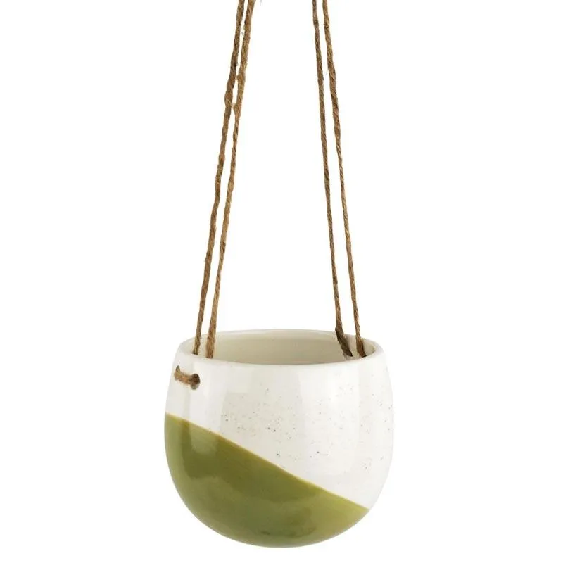 Avery Hanging Planter - Small Green