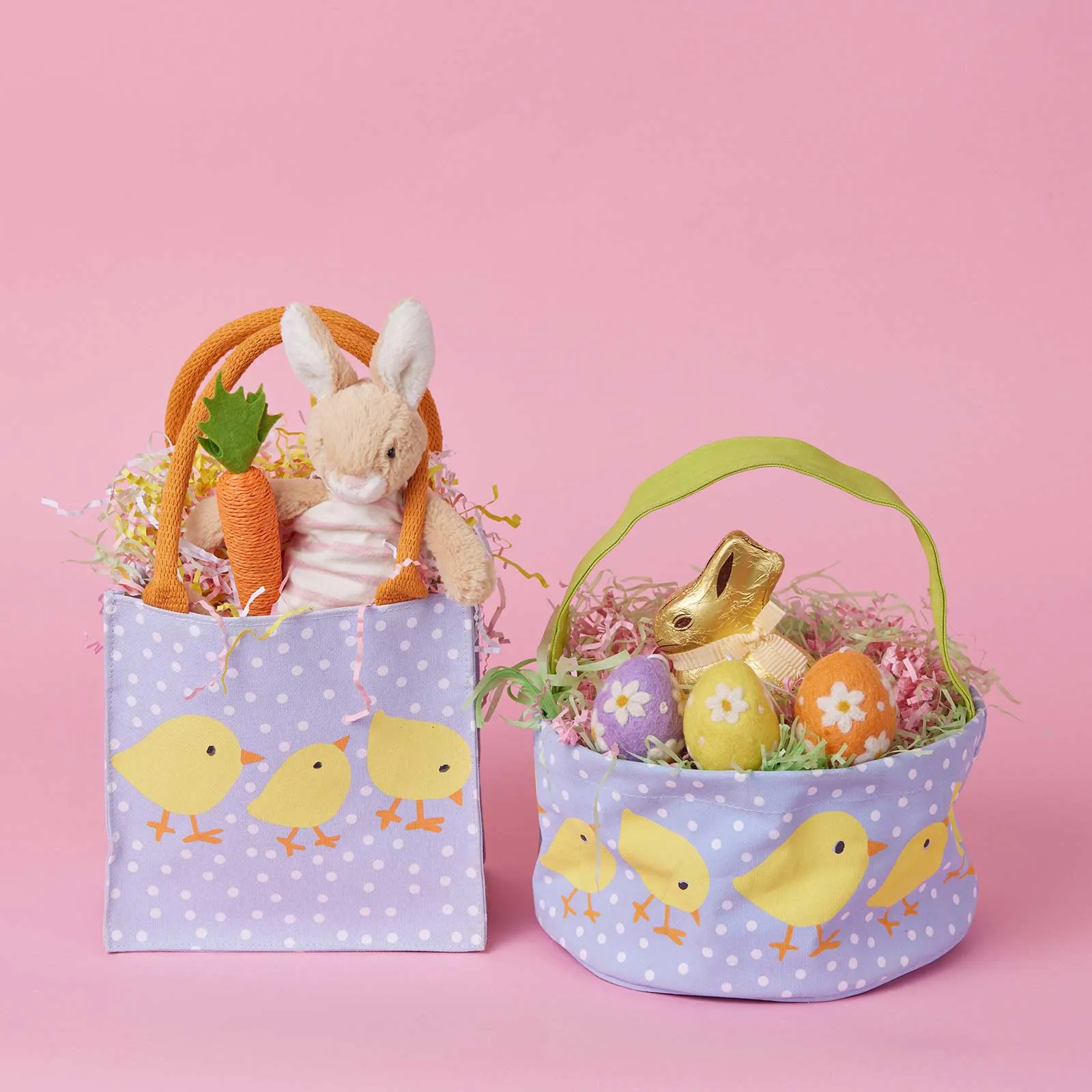 Baby Chicks Canvas Easter Basket