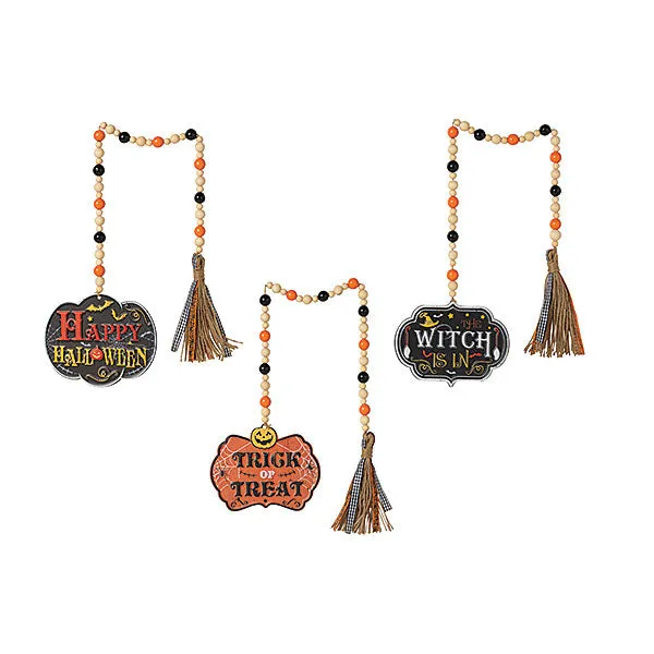 Beaded Halloween Garland with Sign, 32" L