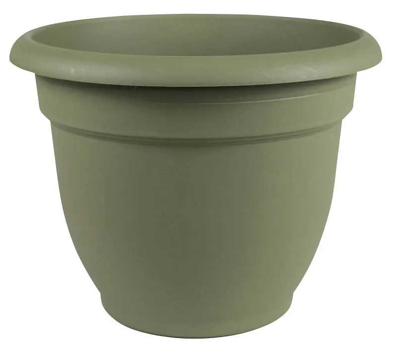 Bloem 20-56408 Planter, 8 in Dia, 7 in H, 8-3/4 in W, Round, Plastic, Living Green :EA: QUANTITY: 10