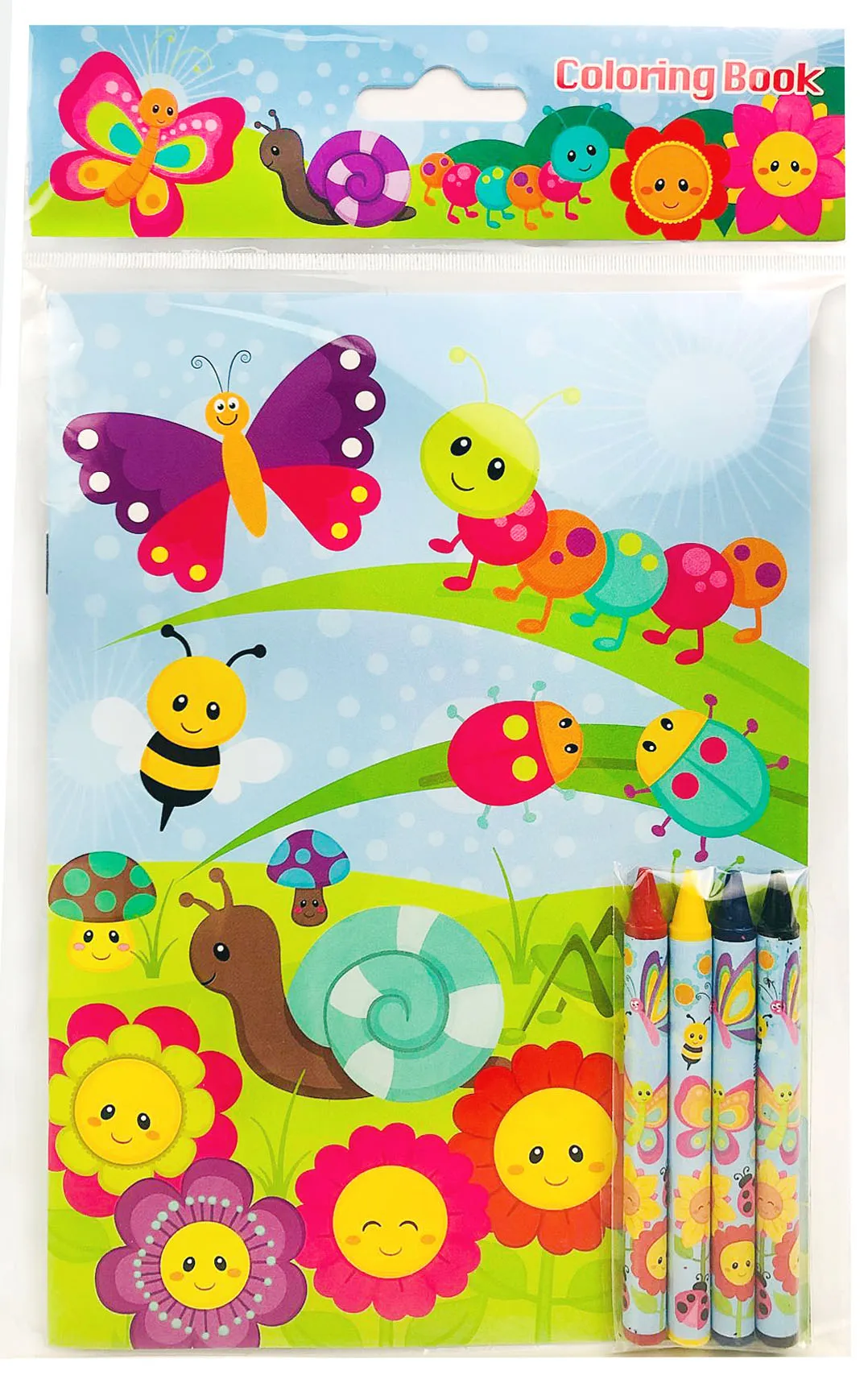 Butterfly Flowers Spring Themed Coloring Books with Crayons Party Favors - Set of 6 or 12