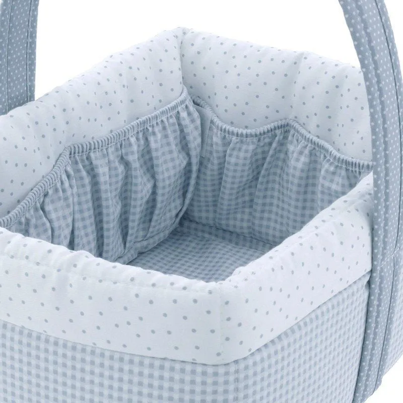 Cambrass Layette Basket 22.5x29x29cm Vichy10 Blue