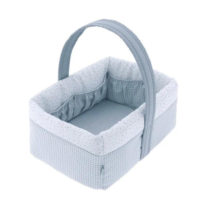 Cambrass Layette Basket 22.5x29x29cm Vichy10 Blue