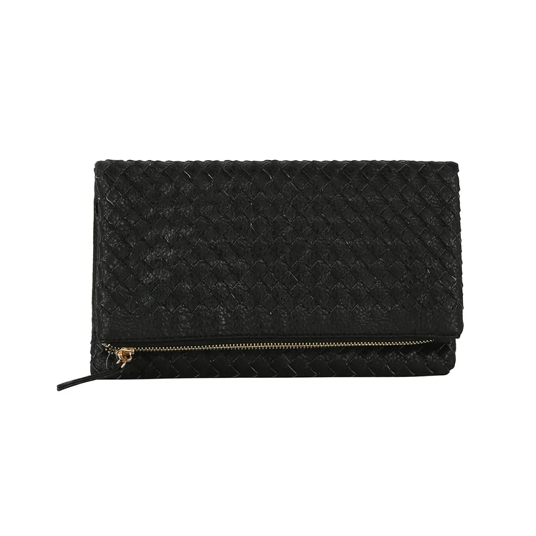 Chic Zipper Braid Crossbody Clutch