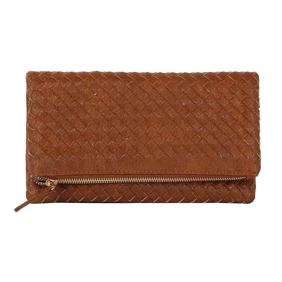 Chic Zipper Braid Crossbody Clutch