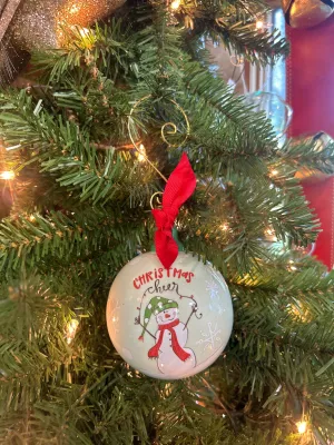 CHRISTMAS CHEER CERAMIC ORNAMENT