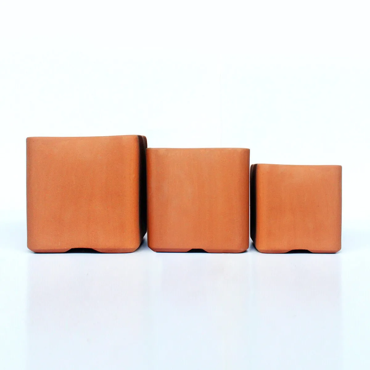 Cuboid Terracotta Planters Set of 3 (Large,Medium,Small)