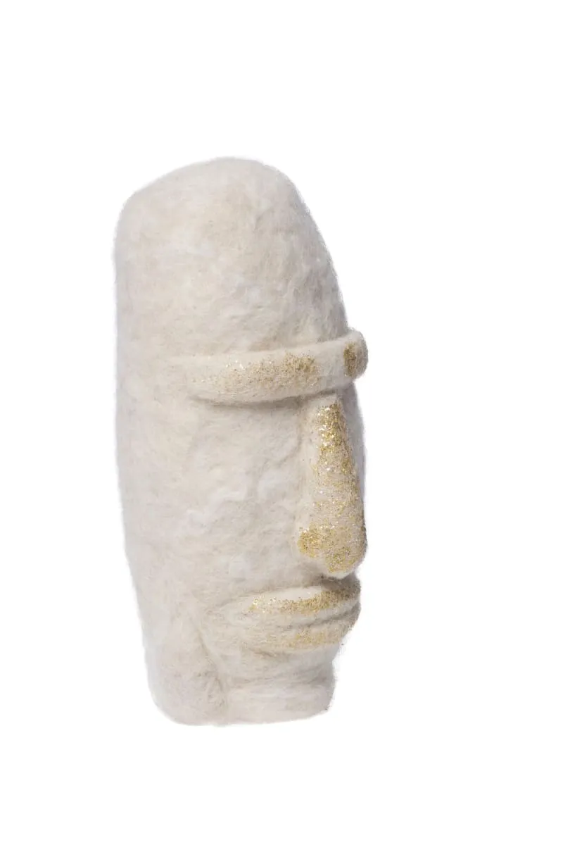 De Kulture Handmade Premium Wool Felt Easter White Island Eco Friendly Needle Felted Stuffed Eastertide Ornament Ideal for Home Office Party Decoration Holiday Décor,3.5x7.5 (DH) Inches