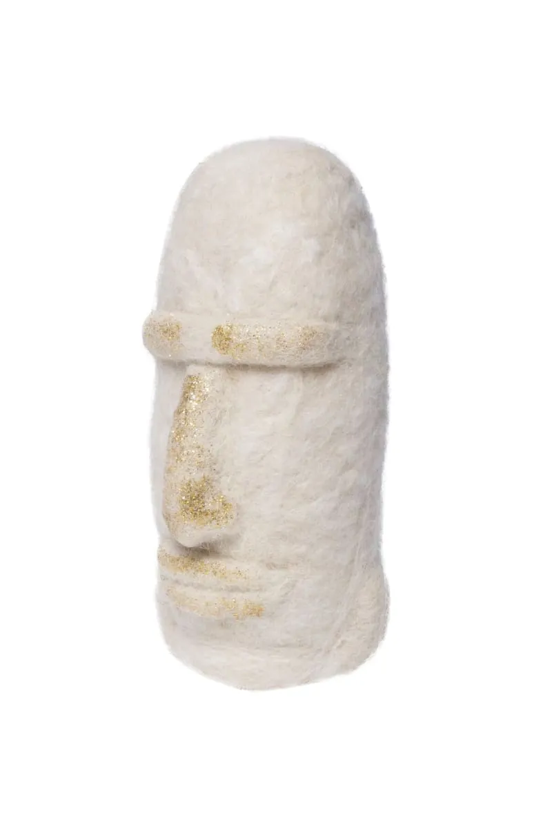 De Kulture Handmade Premium Wool Felt Easter White Island Eco Friendly Needle Felted Stuffed Eastertide Ornament Ideal for Home Office Party Decoration Holiday Décor,3.5x7.5 (DH) Inches