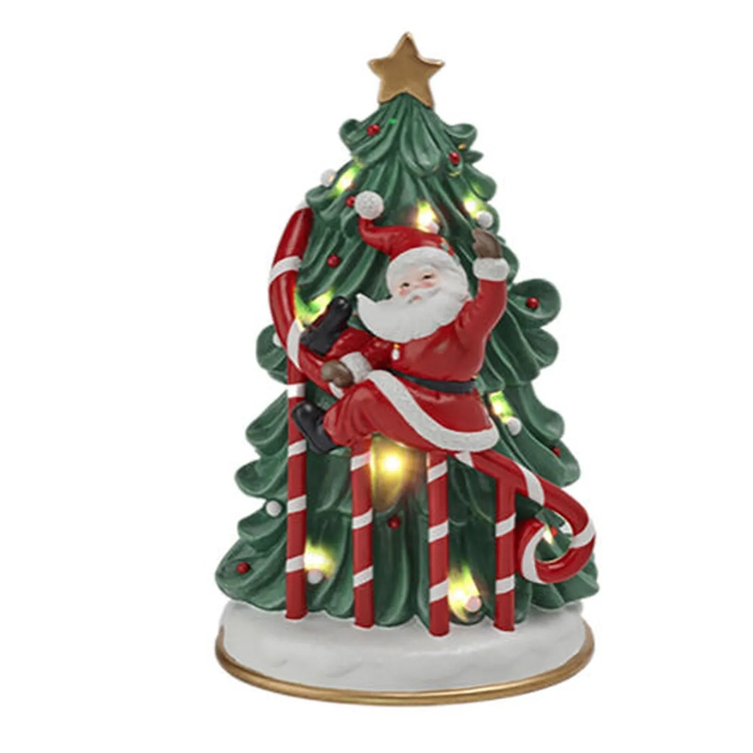 December Diamonds Santa & Friends 11.5" Santa With Led Tree