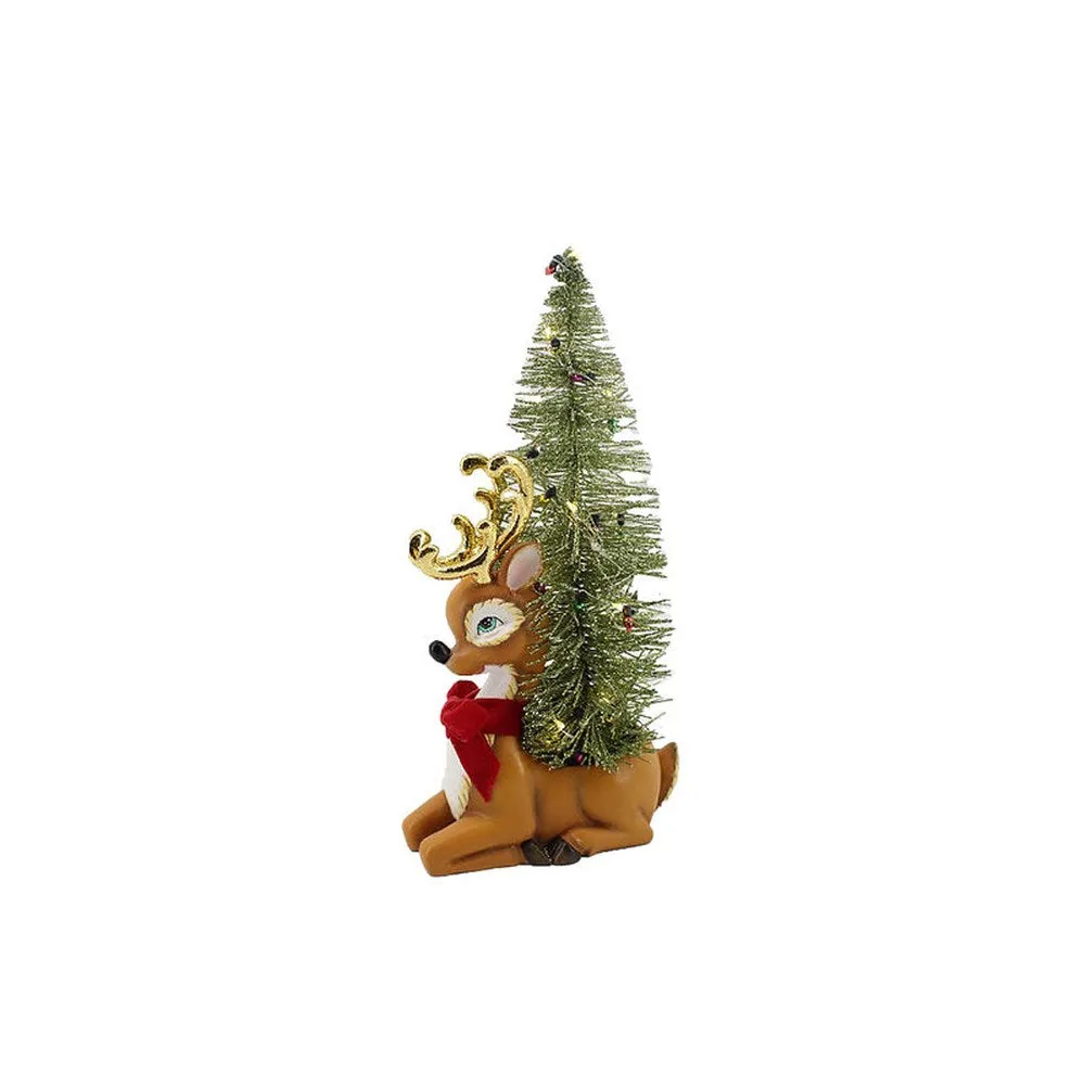 December Diamonds Small Deer with LED Tree Figurine