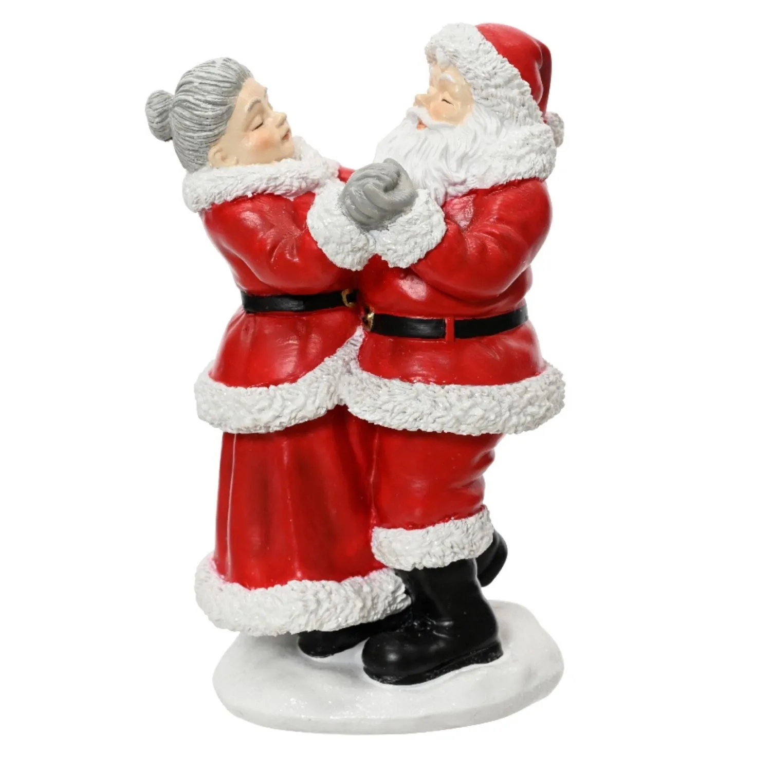 Decoris 16cm Santa & Mrs Claus Dancing Resin Ornament