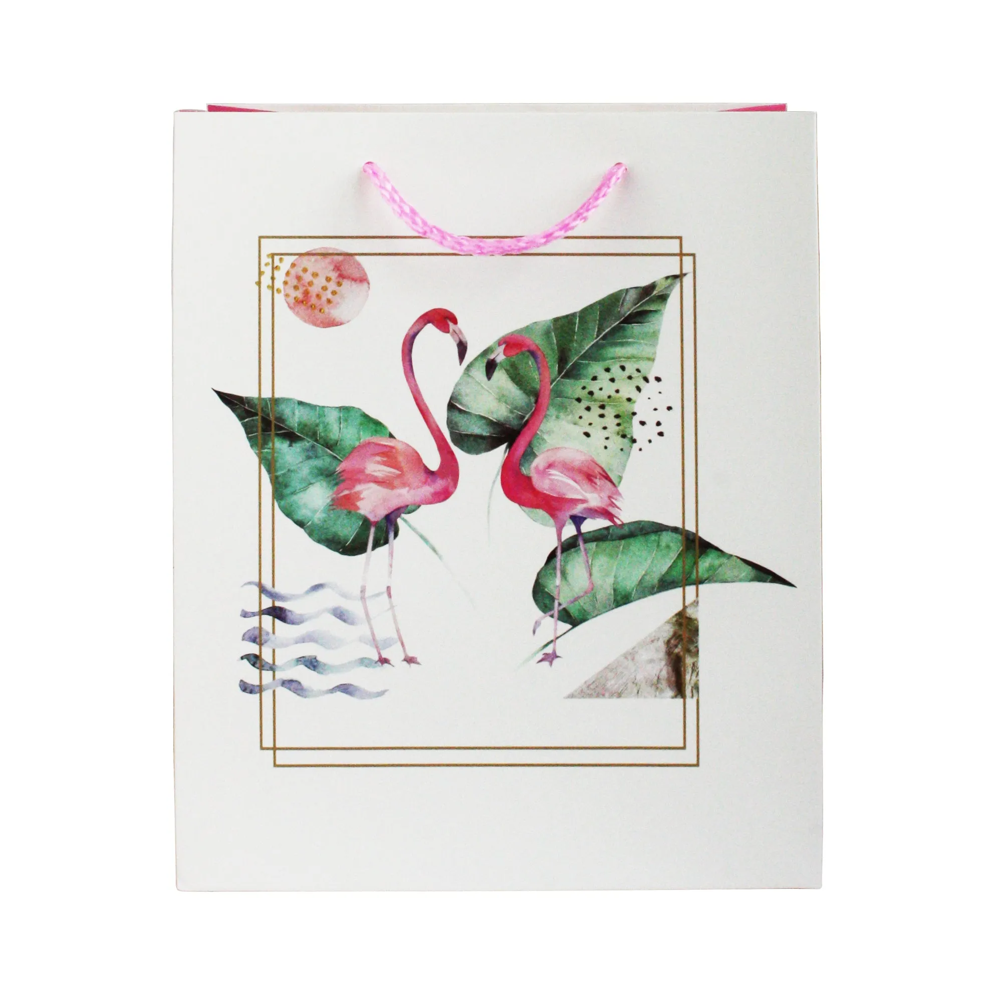 Floral & Flamingo Print Gift Bags - Set Of 4, (Sizes Available)