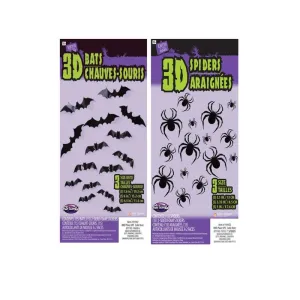 Fun World 3D Bats Stickers Halloween Decor