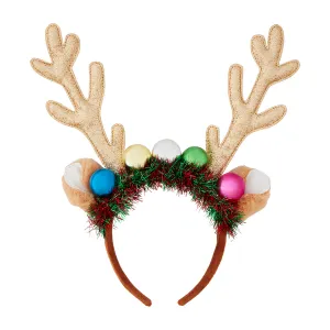 Gold Reindeer Light Up Headband