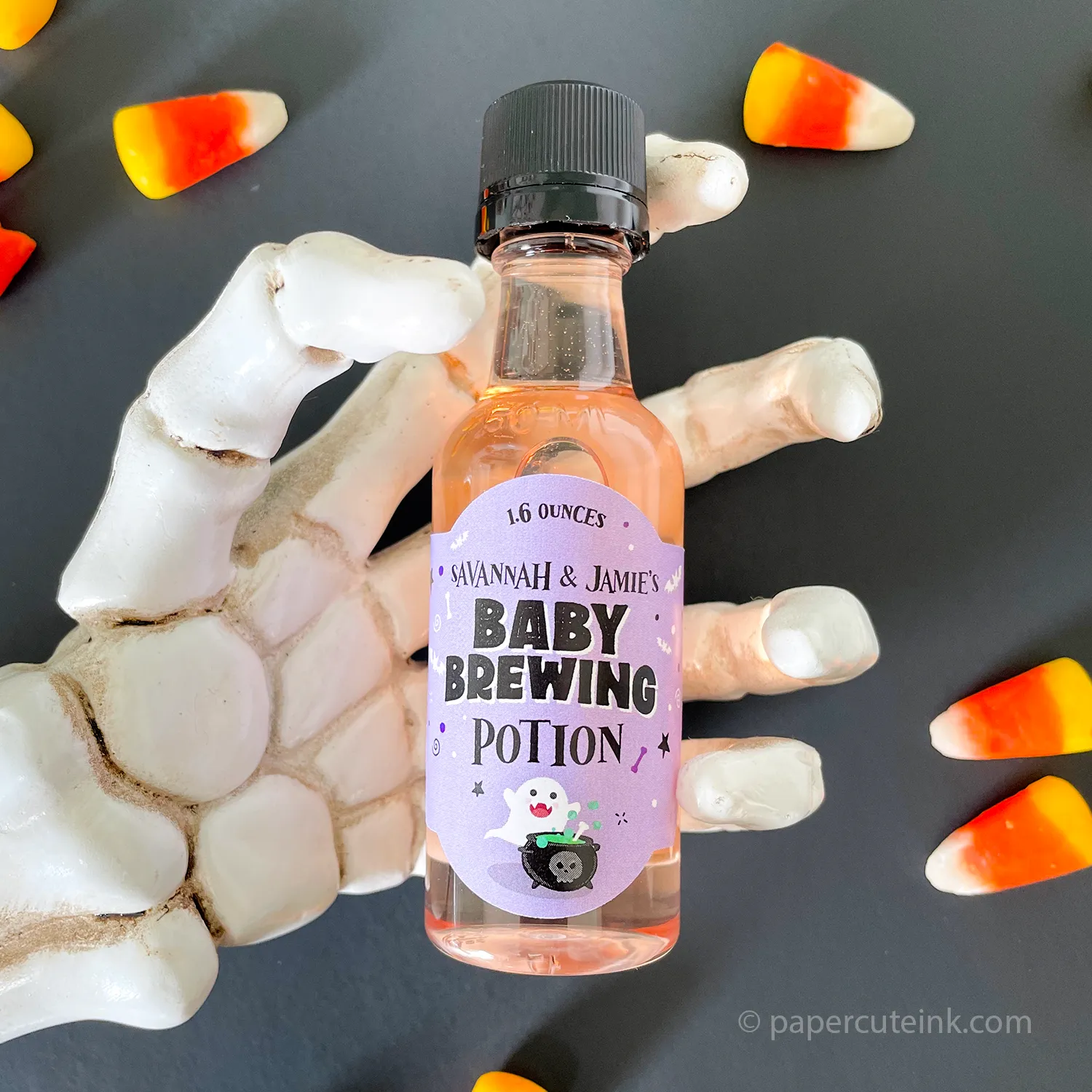 Halloween Baby Shower A Baby Is Brewing Bottle Labels, Set of 12 Labels