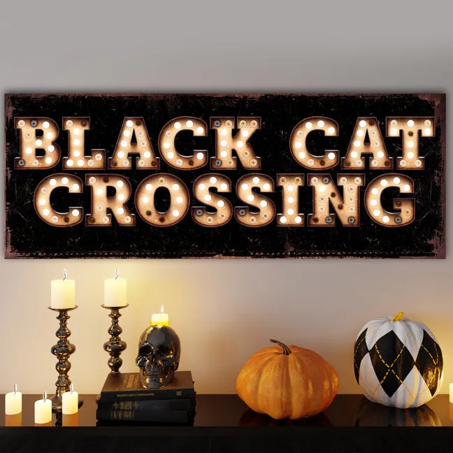 Halloween sign Black Cat Crossing