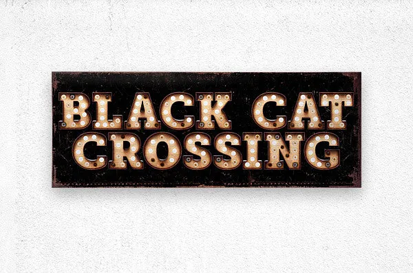 Halloween sign Black Cat Crossing