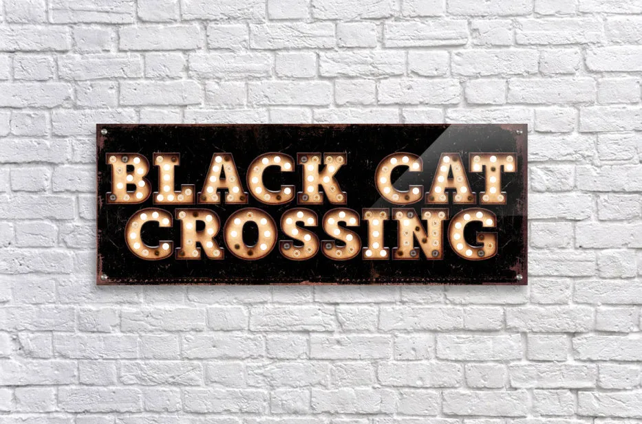 Halloween sign Black Cat Crossing