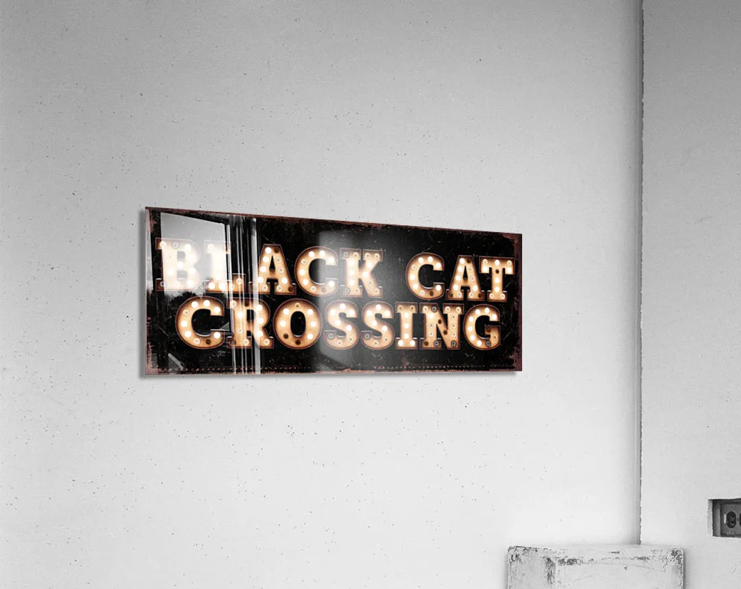 Halloween sign Black Cat Crossing