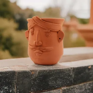 Handmade Terracotta Table Top Planter Lady Face