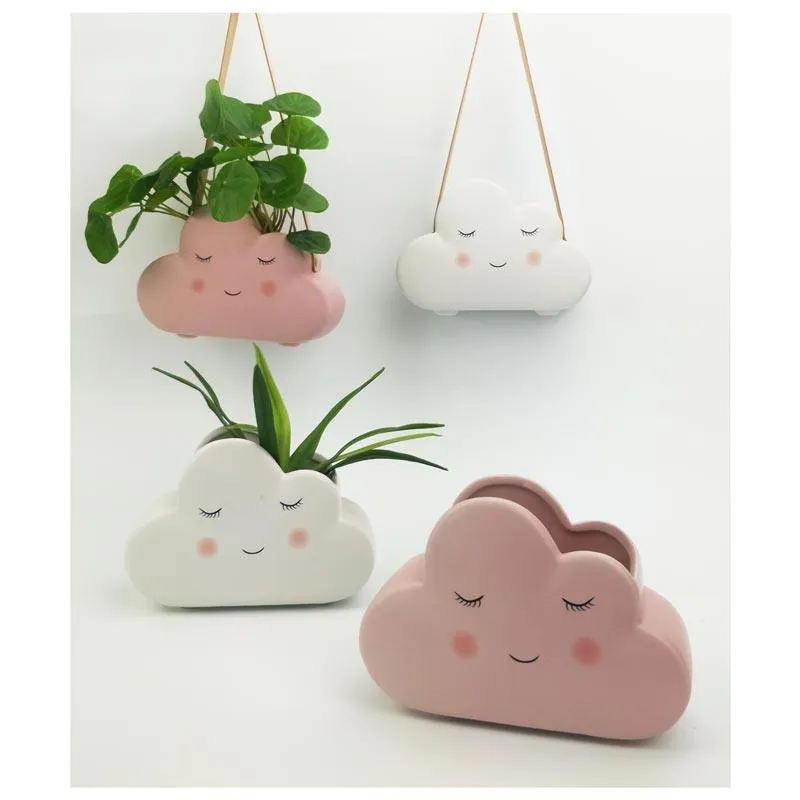 Hanging Cloud Planter - Pink