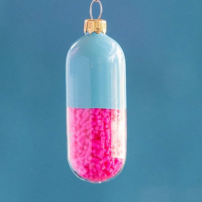 Happy Pills Ornament By Glitterville