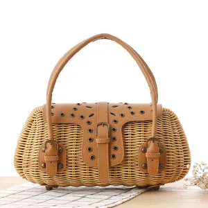 Japanese Journal of the Hands Rattan Tote Bag