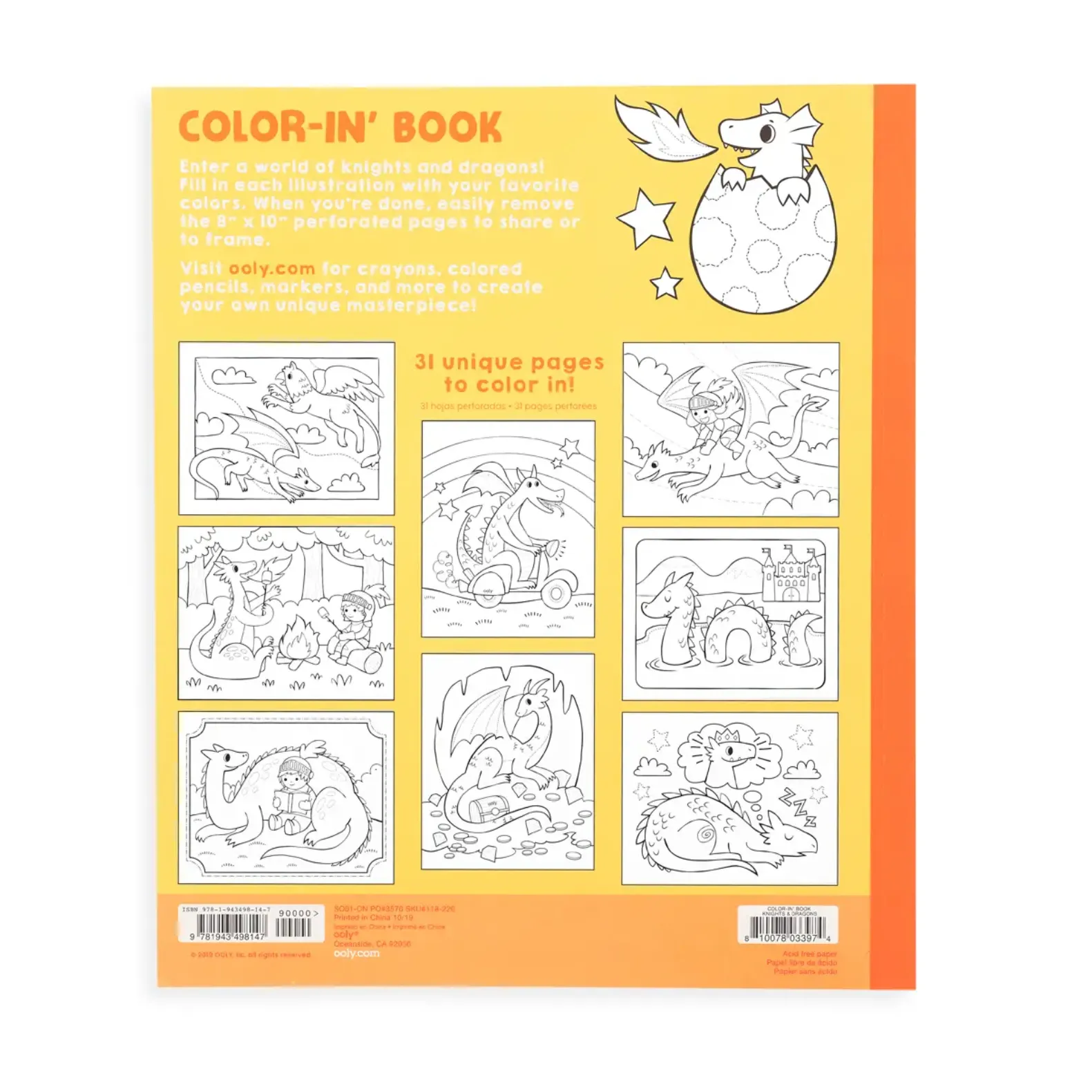 Knights & Dragons Coloring Book