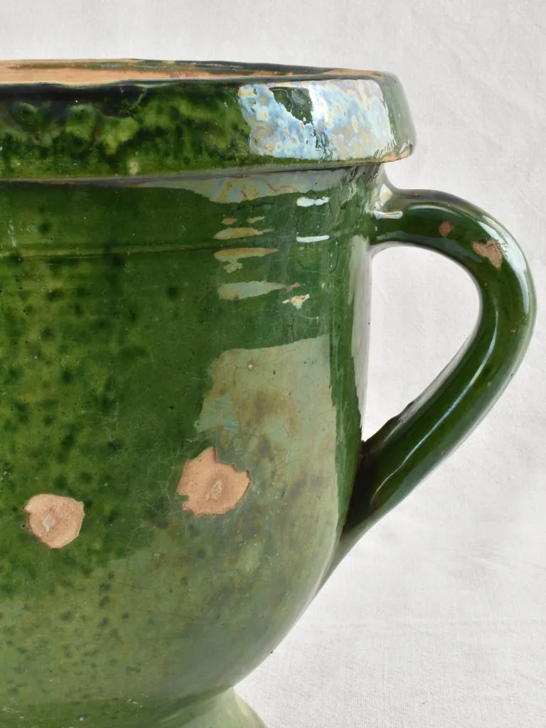 Late 19th century Castelnaudary planter with green glaze 11¾"