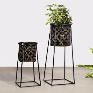 Luxe Gardenia Metal Planter - Pair