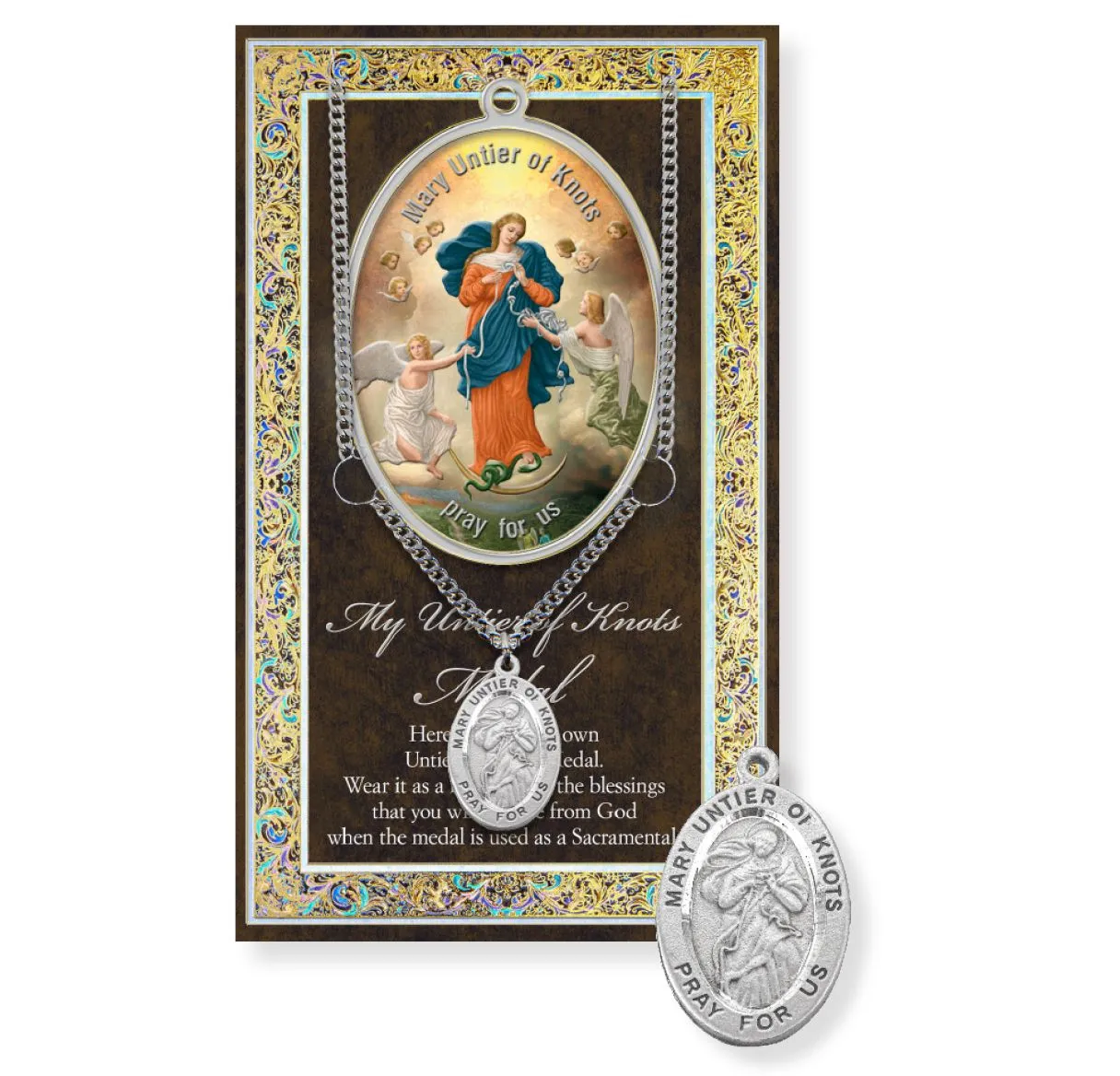 Mary, Untier of Knots Picture Folder w/Medal