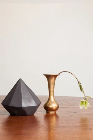 Mid Century Vintage Brass Vase 8