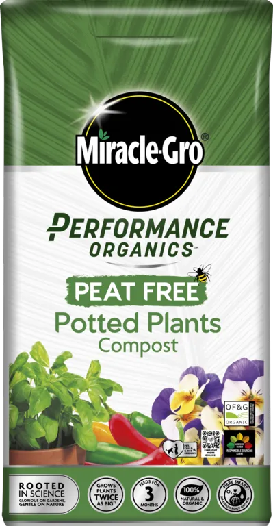 Miracle-Gro Performance Organic Peat Free Potted Plants Compost 10L