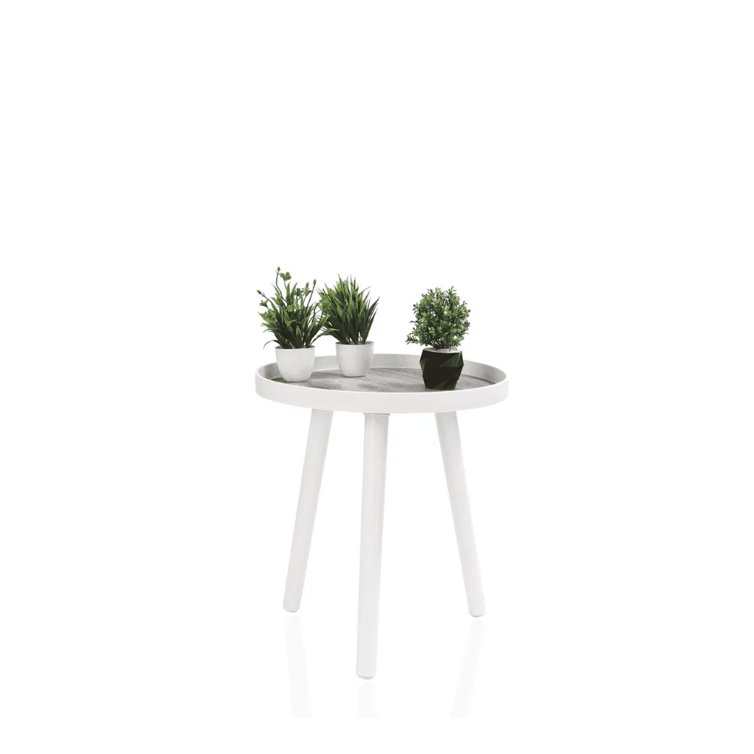 Nayasa Plastic Round Grey Modern Side Coffee Table