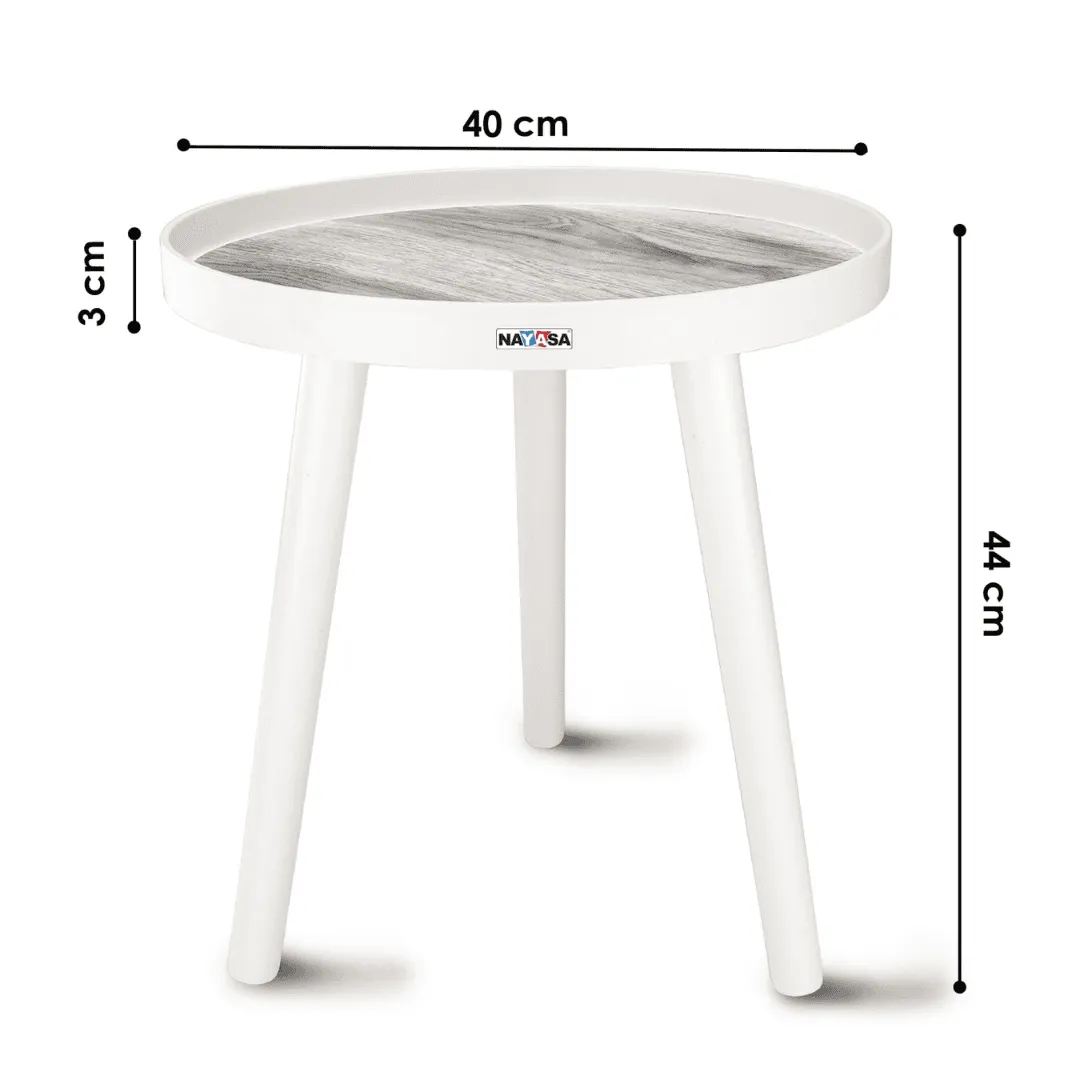 Nayasa Plastic Round Grey Modern Side Coffee Table