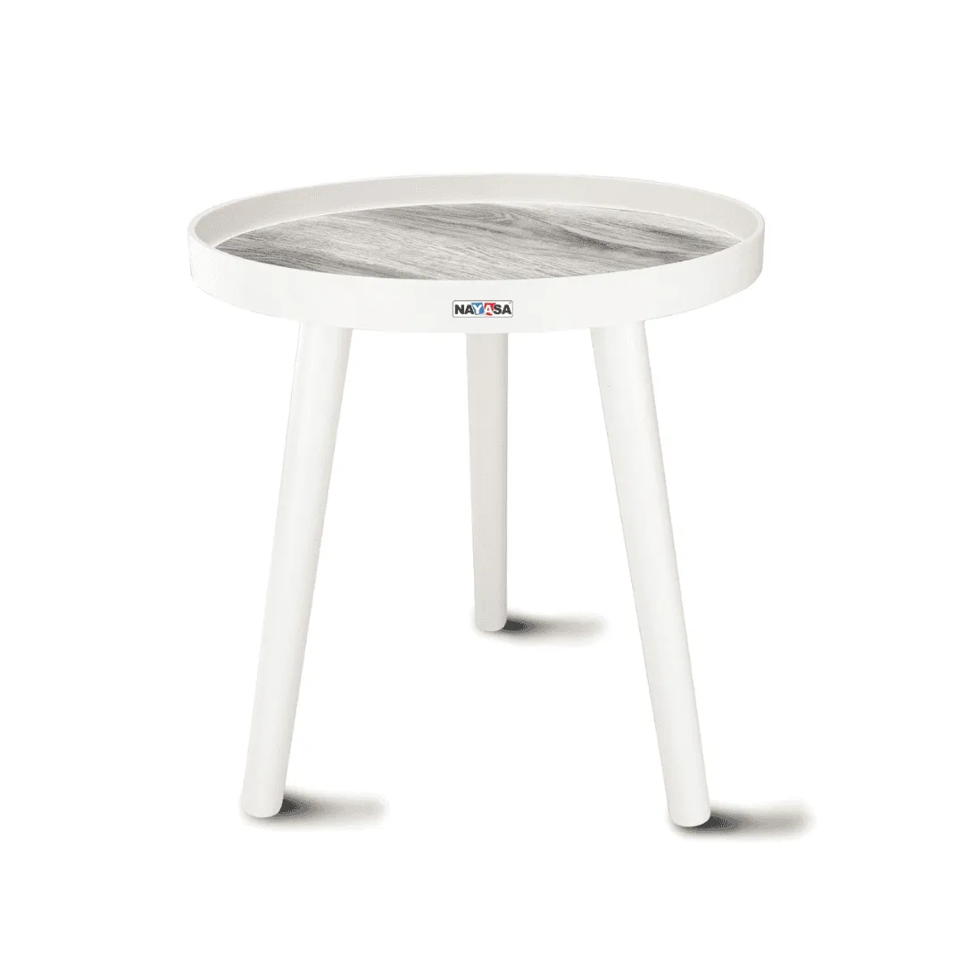 Nayasa Plastic Round Grey Modern Side Coffee Table