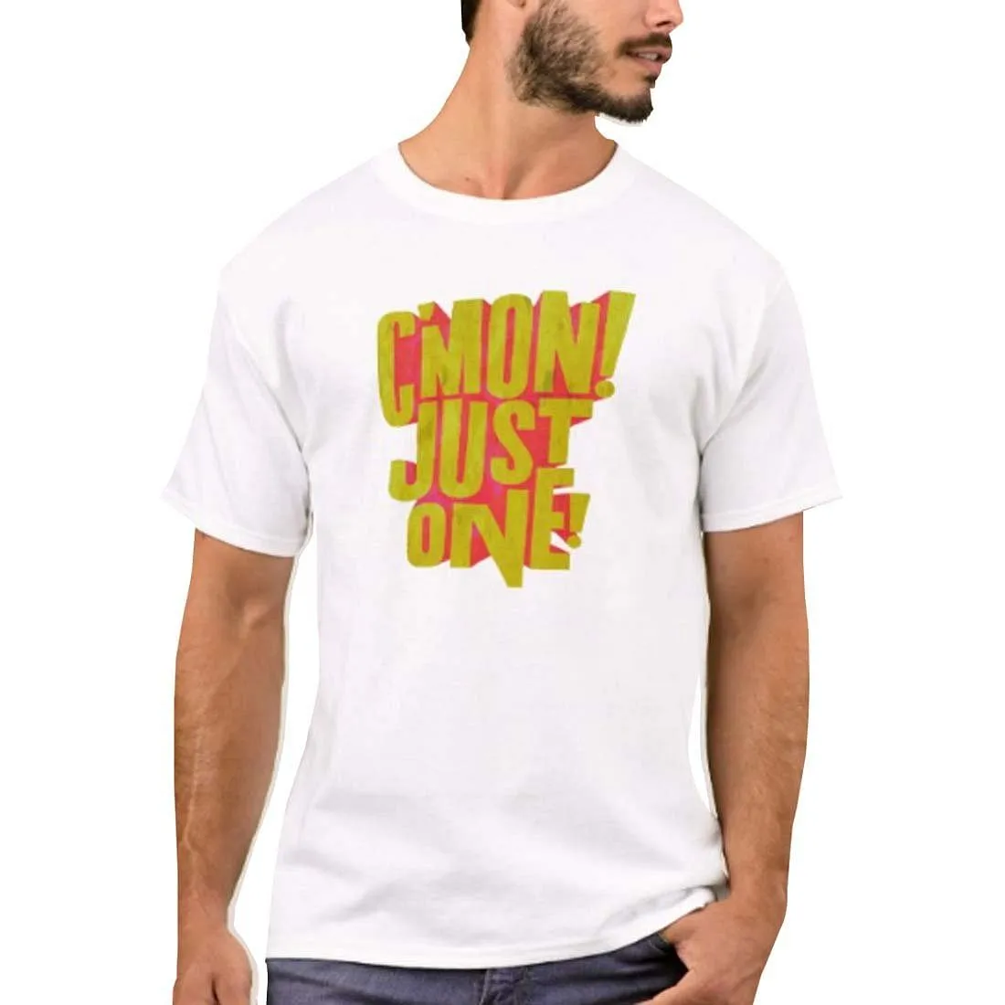 Nutcase Designer Round Neck Men's T-Shirt Wrinkle-Free Poly Cotton Tees - Cmon Just One Yellow