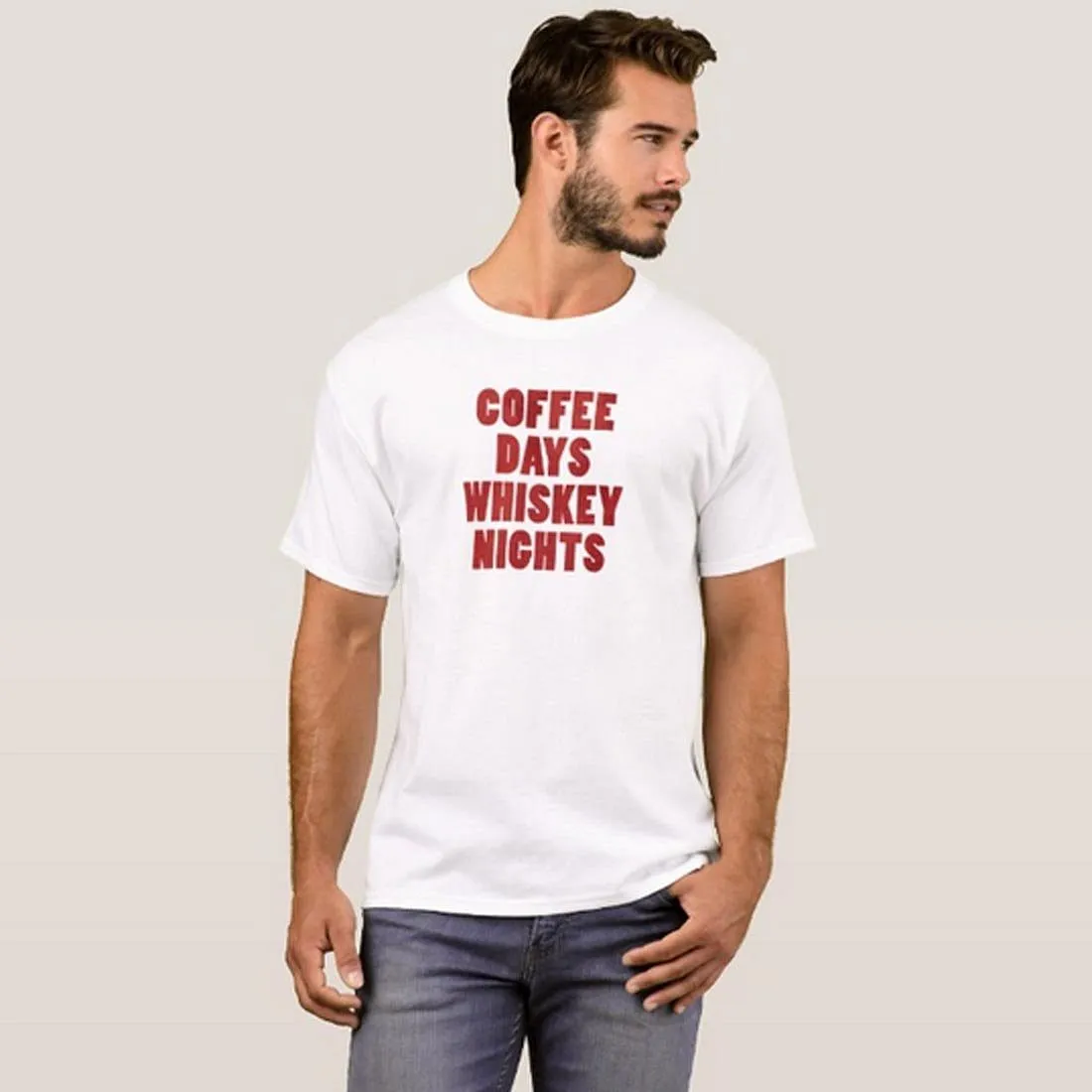 Nutcase Designer Round Neck Men's T-Shirt Wrinkle-Free Poly Cotton Tees - Coffee Days