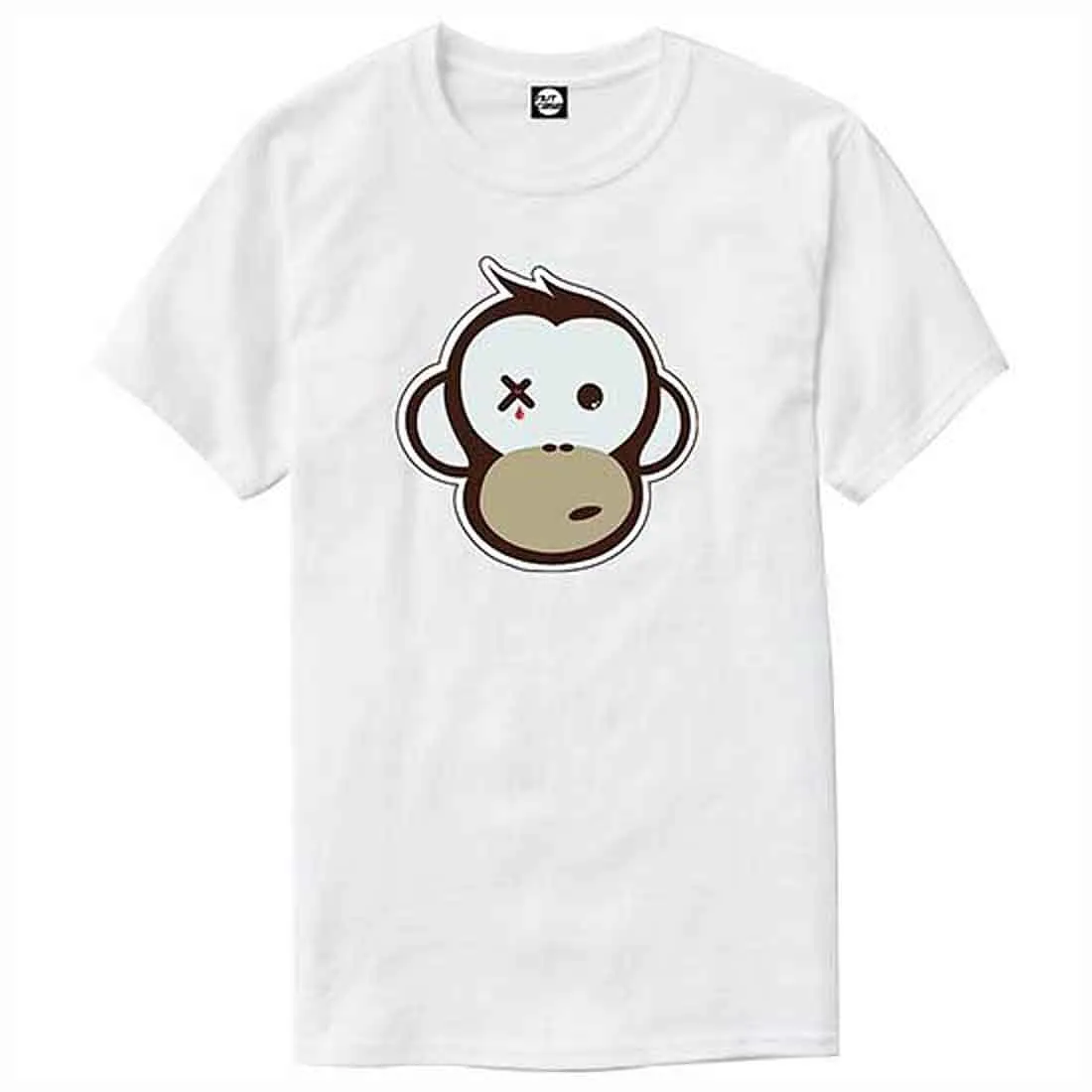 Nutcase Designer Round Neck Men's T-Shirt Wrinkle-Free Poly Cotton Tees - Crying Monkey