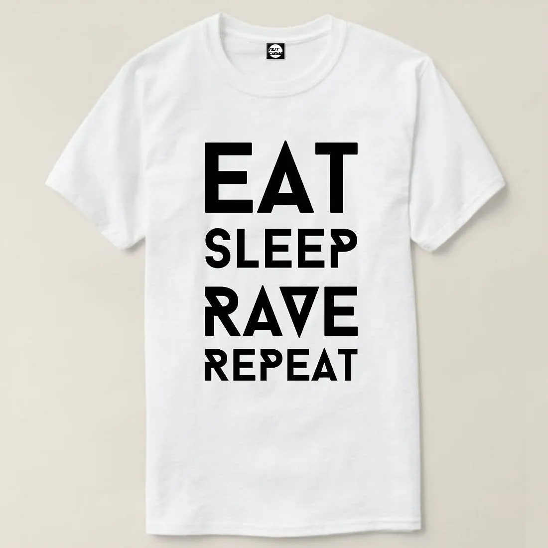 Nutcase Designer Round Neck Men's T-Shirt Wrinkle-Free Poly Cotton Tees - Eat Sleep Rave Repeat